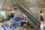 LIVING RM STAIRS TO LOFT QUEEN SUITE